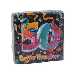 "50" Better Than Ever 3-Ply Beverage Napkins – 36 Count, 25cm x 25cm – Premium D
